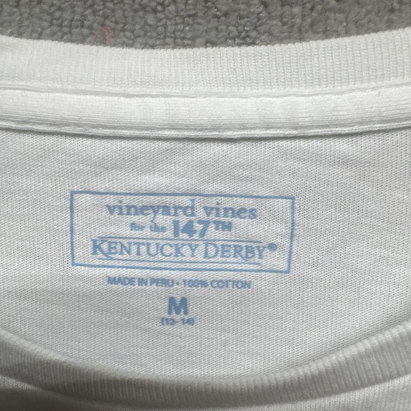 Vineyard Vines Kentucky Derby T-Shirt Boys M 12/14 White Whale Logo Horse Race‎ - Picture 4 of 9